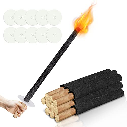 Gimisgu Lot de 30 torches de jardin en cire naturelle de qualité supérieure - Temps de combustion : 45 min - Cire naturelle avec poignée longue - Torche de jardin pour randonnée en plein air