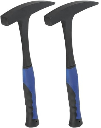 KEILEOHO Lot de 2 marteaux de 947,2 g, marteau géologue de 34 cm avec poignée de réduction des chocs, pioche de mortier pour mines et prospection géologique