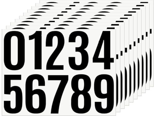 10 Sheets 100 Pcs Vinyl House Numbers for Mailbox, 4 inch Self-Adhesive Number Stickers,Waterproof Mailbox Numbers Sticker for Mailbox,Window,Door,Business,Cars,Boats,trash can,Address Number (Black)