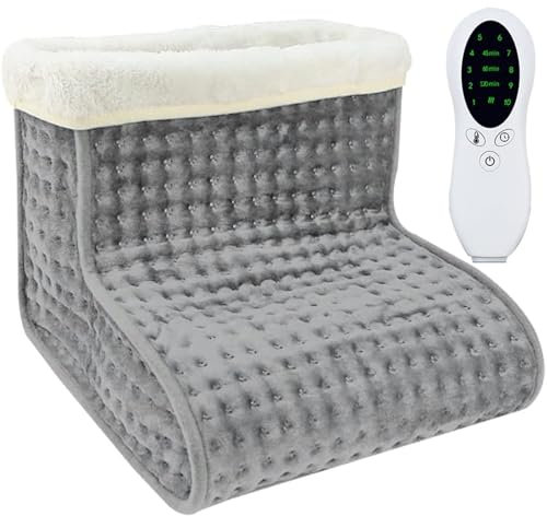 Xrten Electric Foot Warmer, Fast heating Pad For Cold Feet, Machine Washable Heated Foot Mat For Women And Men(Grey)