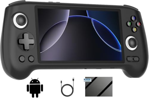 Anbernic RG556 Retro Handheld Game Console , Android 13 System Unisoc T820 Processor 5.48 Touch Inch AMOLED Screen 5500mAh Battery Support WiFi Online DP Output (Black)