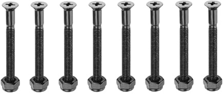PATIKIL Skateboard Hardware 1-1/4 / 31mm, 8pcs Carbon Steel Skateboard Deck Mounting Screws Bolts&Nuts Phillips Head for Cruiser, Black