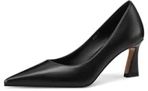 QUEEN HELENA Scarpe Eleganti con Tacco Alto Décolleté a Punta Chiusa Donna K3462 (Nero Pu, Sistema Taglie Calzature EU, Adulto, Donna, Numero, Media, 37)