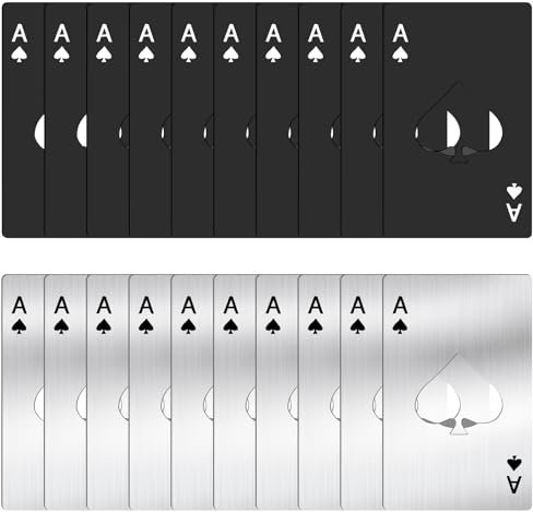 20 apribottiglie, apribottiglie in acciaio inox, apribottiglie creativo, apribottiglie per birra, soda, bicarbonato di sodio (nero e argento)
