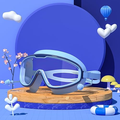 Ceeyoll Lunettes de Natation pour Enfants,Lunette Piscine Enfant,Lunettes de Plongée Pour Enfants De 4 à 14 Ans,Bouchons D'oreilles intégrés,Large Vision Convient comme cadeau pour enfants.