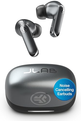 JLab Epic Pods ANC Earbuds - Active Noise Cancelling Bluetooth Earphones, 60+ Hr Playtime True Wireless In Ear Buds, IP55 Sweat-Resistant, Hi-Res Audio, App Control, Multipoint & Clear Calls, Black