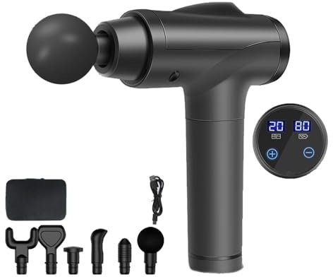 Pistolet de massage professionnel oryzom V1 - Technologie Deep Tissue, 3 600 impulsions par minute, 12 niveaux réglables et 6 têtes de massage professionnelles pour un soulagement total des muscles