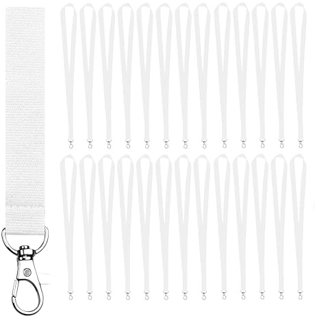 Nyckelband med metallkrok 2 x 46 cm för ID-kort, nycklar, kontor och event | Slitstark polyester 2 x 46 cm, 9,91 g per styck, metallkrok 4 cm, för ID-kort och nycklar, kontor, skolor, mässor och event