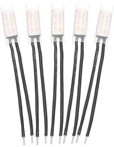 QUARKZMAN 5 st termostat KSD9700 90 °C/194°F Normalt stängd Värmebrytare Värmeskydd N.C 10A 250V Metall Temperaturregulator för hushållsapparater Motorer