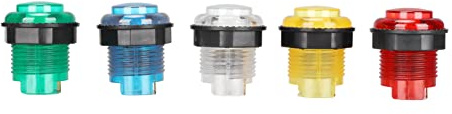 Jiawu Tryckknappar, 5 St LED-belysta Tryckknappar Flera Färger Röd Gul Vit Grön Blå med ABS-material för Träkonsoler Metallpaneler Animekonsoler (5V)