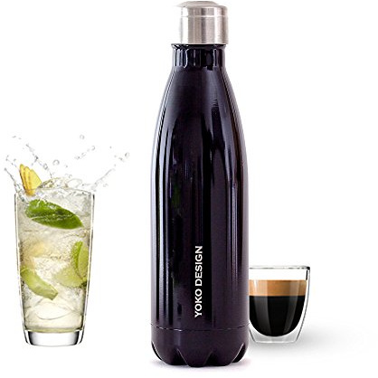 Yoko Design - BOUTEILLE ISOTHERME BRILLANT 500 ML NOIRE