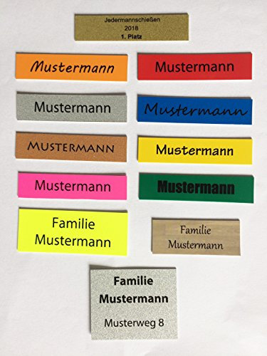 1 Briefkastenschild Türschild Pokalschild Namensschild Klingelschild selbstklebend Wunschtext Wunschname Wunschgröße