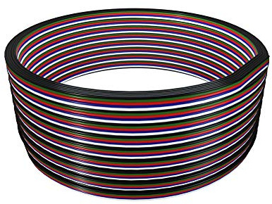 BTF-LIGHTING Câble d'extension électrique RGBW de 10 m, 5 broches, 18 AWG, connexion de fil de lumière, ligne de cordon à 5 conducteurs pour bande LED FCOB COB 5050 SMD RGBW à changement de couleur