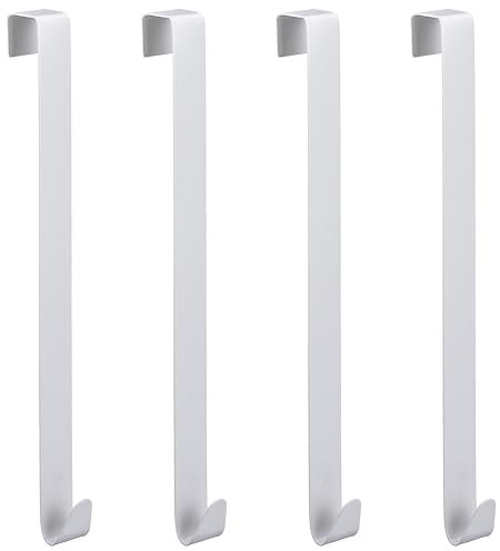 Cepewa 4/8er Set Tür - und Fensterhaken zum Einhängen in weiß Dekohaken Kleiderhaken Türhänger… (4er Set Türhaken 32x2,5 cm)
