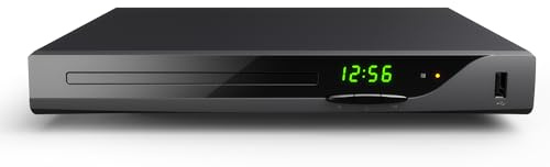 Blu Ray DVD Player, 1080P Home Theater Disc System, Play All DVDs and Region A 1 Blu-Rays, Support Max 128G USB Flash Drive + HDMI/AV/Coaxial Output + Built-in PAL/NTSC with HDMI/AV Cable