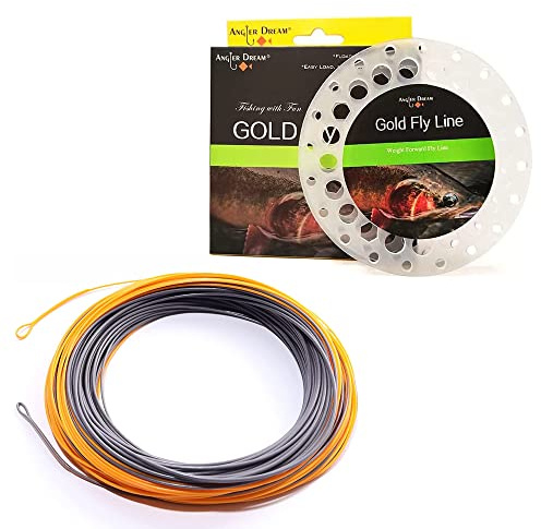 Angler Dream Gold Fly Line 90/100FT Weight Forward Floating 2 3 4 5 6 7 8 9WT Fly Fishing Line