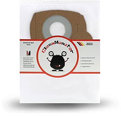 10x Cleanmonster Staubsaugerbeutel, Universalbeutel für Einhell TH-VC 1820 S, Inox 1250, Kärcher MV3, MV4, SE 4001, WD3, Nilfisk Alto Aero 20, Parkside PNTS 1300, 20L Beutel kompatibel zu Swirl Uni 20