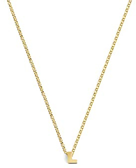 SINGULARU - Collar Personalizado Single Letter. Colgante en Plata de Ley 925 con Acabado Baño de Oro de 18 Kt. Cadena de Talla Unica. Joyas para Mujer. Letra L