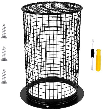 GZLCEU Panier de protection pour lampe chauffante reptile 1 pièce, grille de protection de lampe en fer pour lampes de terrarium animaux reptiles anti-brûlure avec vis (115 x 150 x 95 mm)