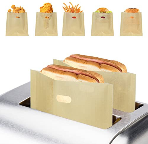 15 Stück Non-Stick Wiederverwendbare Toastabags, Waschbar Toaster Beutel Toast Taschen, 16.5 x 16cm Toaster Tüten Hitzebeständig bis 260 °C für Sandwich, Pizzastücke, Panini, Chicken Nuggets