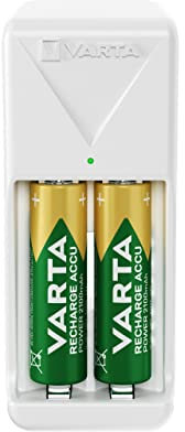 VARTA Chargeur de Piles, incl. 2X AA 2100mAh, chargeur pour piles rechargeables, charge 2 AA/AAA simultanément, Mini Charger