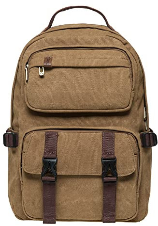 KAUKKO Schöner und durchdachter Rucksack mit Laptopfach für 15 Zoll Schule Uni 22L, Khaki Jnl-ks20-2-01, one size, Tagesrucksack