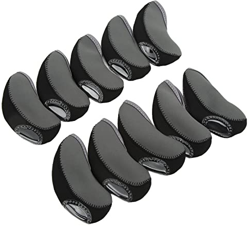 NDNCZDHC Coprimazza da Golf, Copricapo Nero da 10 Pezzi, Copricapo da Golf in Materiale Neoprene, Accessori da Golf