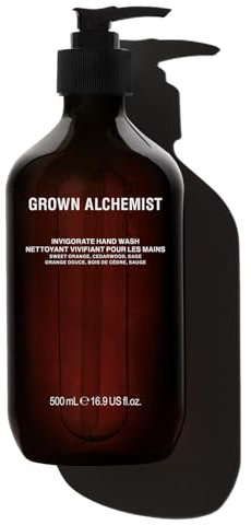 Grown Alchemist Invigorate Luxury Hand Wash - Orange, Cedarwood, Sage, Organic Hand Soap - Natural Vegan Bioactive Botanicals for Sensitive Skin, Moisturising, Hydrating - Liquid Gel Handwash 300 ml