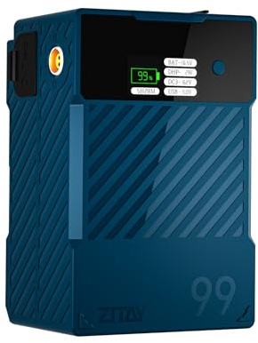 ZITAY Antarctica Mini 99 W V-monteringsbatteri 14,8 V 6689 mAh med PD 60 W USB-C snabbladdning, med DTAP, DC, USB-A, LEM0, LED-skärm för kamera, videokamera, bildskärm, videolampa