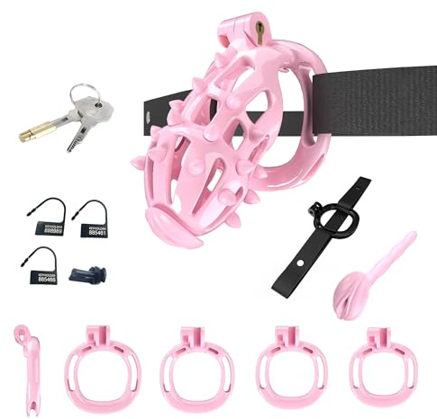 Jaula de entrenamiento de yoga de diseño deportivo + cinturón elástico bidireccional Protección deportiva para hombre A75-212 (Rosa, L)