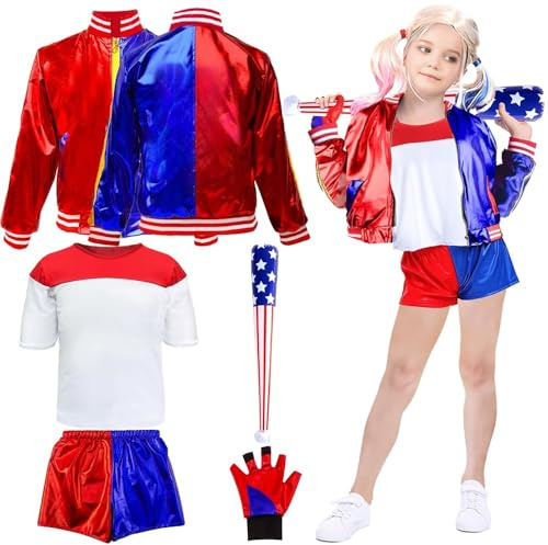 Kitimi Costume, Carnevale Costume, Cosplay Outfits Ragazze con Cappotto, T-shirt, kit di Costume Pantaloncini, Guanti, Vestito Cosplay Costumi per Carnevale Halloween
