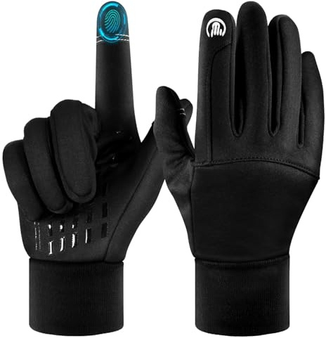 SkrekuiMa Guantes de Invierno Hombre - Guantes Finos de Pantalla Táctil a Termicos para Moto Ciclismo Correr Ski y Otros Deportes al Aire Libre - Gloves para Hombre e Mujer