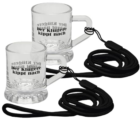 Shotglas Der Klügere kippt nach 25ml 2er Set | Schnaps | Schnapsglas | Party | Feiern, Klar