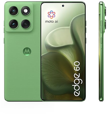 Motorola Edge 60 16GB (8GB+8GB RAM Boost)/512GB Shamrock, Pantalla Super HD de 6,67”con Cuatro Bordes curvos, Cámara Sony LYTIA™ 700C de 50MP, Moto ai, Durabilidad Militar, Batería 5200 mAh