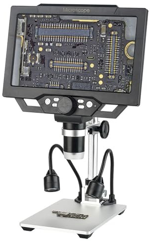 Electron-mikroskop 1600X med 23 cm digitalt förstoringsglas och LED-fyllning, 12 MP justerbar, stöder 16 språk