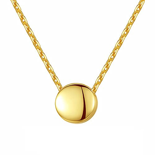 Pendentif haricots ronds couleur 925 pour femmes, chaînes à maillons, collier miroir, bijoux
