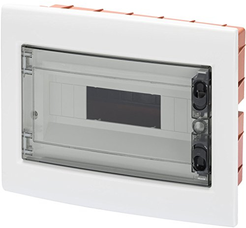 GEWISS GW40605 infälld styrplatta, transparent rökig dörr med utdragbar ram, vit