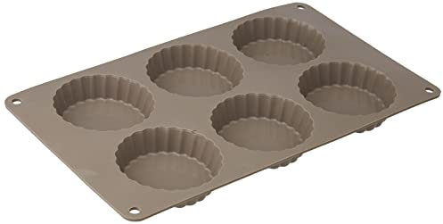 CREALYS 513007 - Stampo 6 tortine in Silicone Candy, 29 x 17 x 2 cm, Colore: Grigio