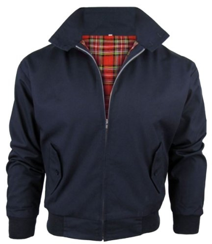 Veste classique Harrington - Doublure tartan - Pour enfant (garçon) - Bleu - 12 ans