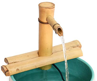 Bamboo Accents Kit de Fontaine à Eau de Jardin Zen – Bec réglable de 17,8 cm avec Finition Mate Lisse, Comprend Une 220 v Pompe Submersible – Idéal pour Une Utilisation en intérieur et en extérieur