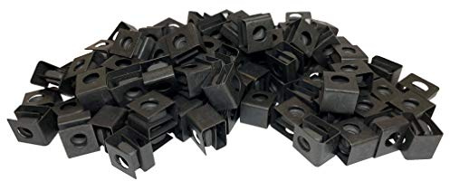 RackGold® Black 12-24 Slide-on Cage Nuts 100 Pack - USA Made