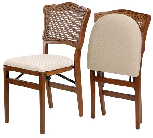 Stakmore French Cane Back Folding Chair Finish, Set of 2, Fruitwood