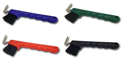 Hufkratzer für Pferde Esel Ziegen Huf mit extra Stabiler Bürste und ergonomischen Griff (schwarz)