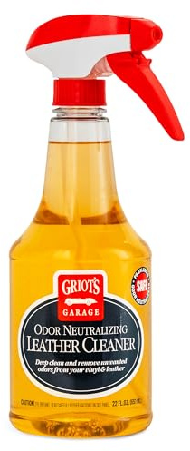 Griot's Garage Odor Neutralizing Leather Cleaner for Car Seats, Dashboard, Door Panels, Eliminates Unwanted Smells, 10971, 22oz