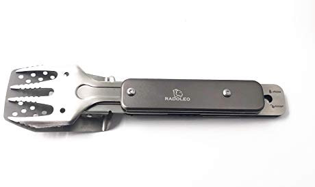 RADOLEO® Grill-Multi-Tool Genius Pocket Grillbesteck | Zange, Wender, Gabel, Flaschenöffner - 4in1…