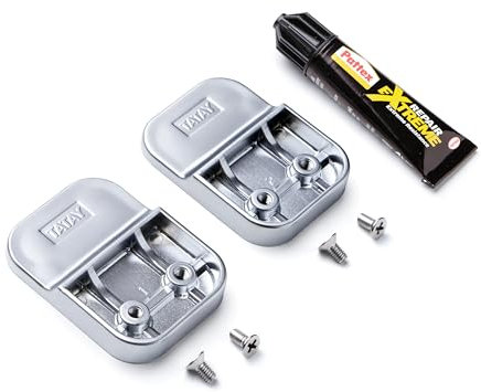 Tatay Glue & Fix Kit for Flat Collection, système de fixation sans perçage, composé de 2 supports en plastique et d'un tube de colle haute résistance.