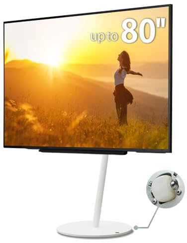 WALL A2 Large Type | japanischer Rollender, Verschiebbarer und Freistehender 45-80 Zoll Universal Großbild TV-Ständer mit verdeckten Rollen | Satin Weiß