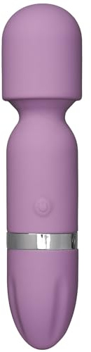 Baseks Magic Wand Adult - Discreet Mini Vibrator for Clitorial Vibration | 17 cm long, 4 cm diameter, 2 x AA (Not included), 7 vibration patterns, Silicone, ABS-plastic, Use with water based lube