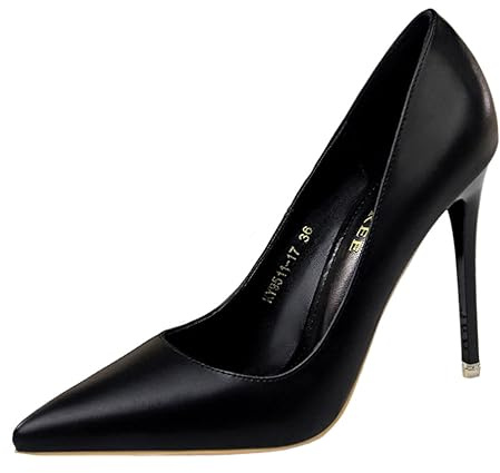 seiveini Femme Escarpins à Talons Aiguilles Bout Pointu Pompes à Talons Hauts Élégante Escarpins à Talons Hauts Sexy High Heels Chaussures de Soirée Cérémonie Mariage Fête A Noir 43 EU