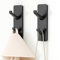 Self Adhesive Hooks for Hanging - Adhesive Hooks Safely Holds Up to 6kg, Stick on Hooks Heavy Duty, Coat Hook, Shower Hooks,Towel Hooks for Bathroom,Wall Hooks for Hanging Towel Hat Key, Black, 2 Pack